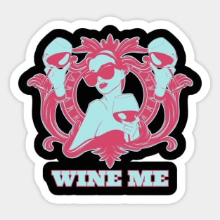 Wine Me Retro Classic! Sticker